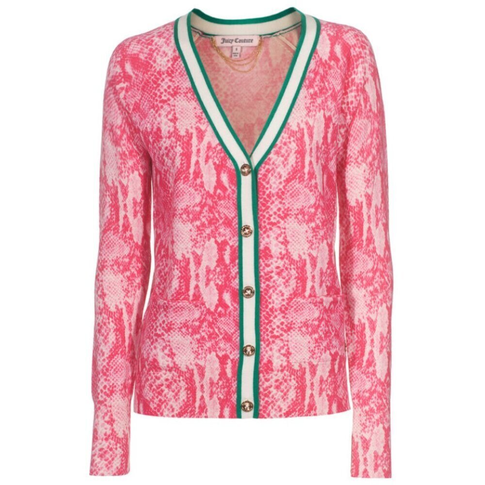 Juicy Couture Wool Python Print Cardigan Sweater sz. S